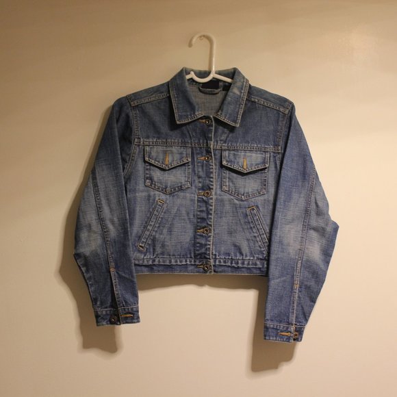 Route 66 Vintage Cropped Denim Jacket - Picture 1 of 7
